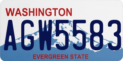 WA license plate AGW5583