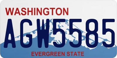WA license plate AGW5585