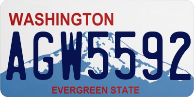 WA license plate AGW5592