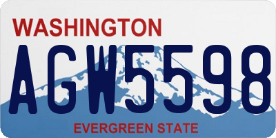 WA license plate AGW5598
