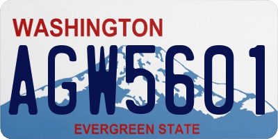 WA license plate AGW5601