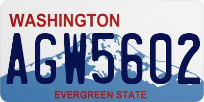 WA license plate AGW5602