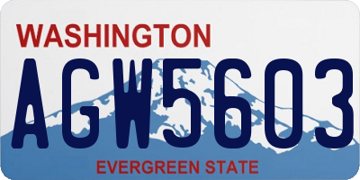 WA license plate AGW5603