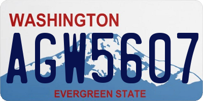 WA license plate AGW5607
