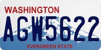 WA license plate AGW5622