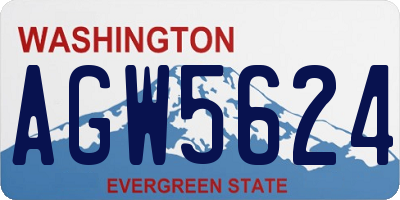 WA license plate AGW5624