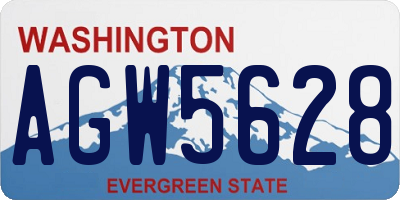 WA license plate AGW5628