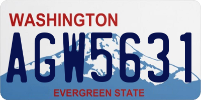 WA license plate AGW5631
