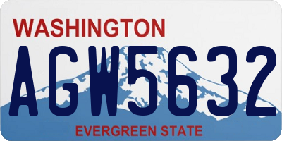 WA license plate AGW5632