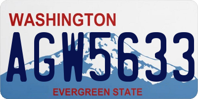 WA license plate AGW5633