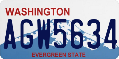WA license plate AGW5634
