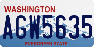 WA license plate AGW5635