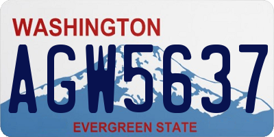 WA license plate AGW5637