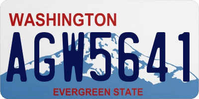 WA license plate AGW5641