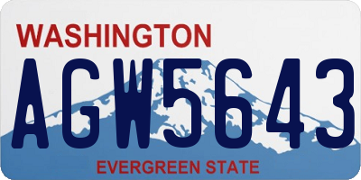WA license plate AGW5643