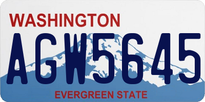 WA license plate AGW5645