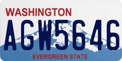 WA license plate AGW5646
