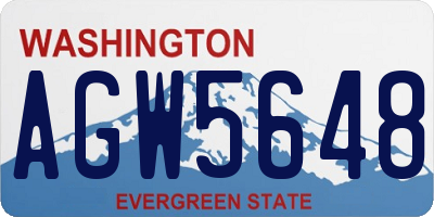 WA license plate AGW5648