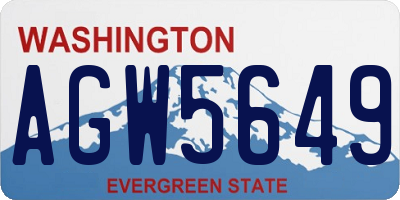 WA license plate AGW5649