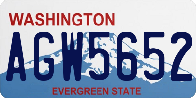 WA license plate AGW5652