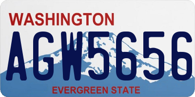 WA license plate AGW5656