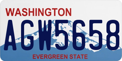 WA license plate AGW5658