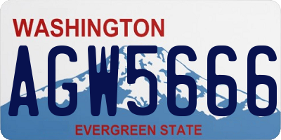 WA license plate AGW5666