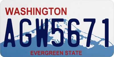 WA license plate AGW5671
