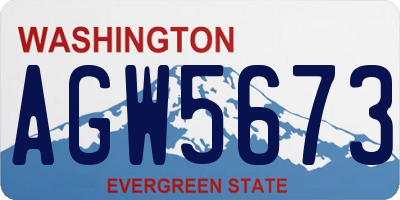 WA license plate AGW5673