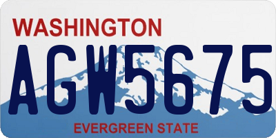 WA license plate AGW5675