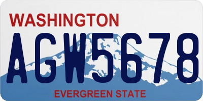 WA license plate AGW5678