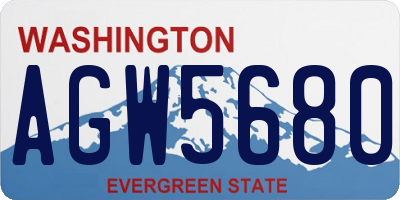 WA license plate AGW5680