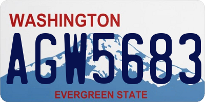 WA license plate AGW5683