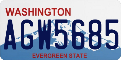 WA license plate AGW5685