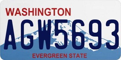 WA license plate AGW5693