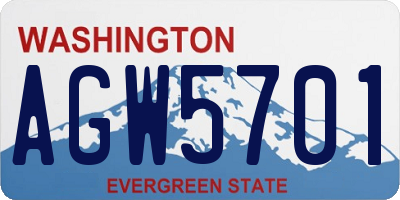 WA license plate AGW5701