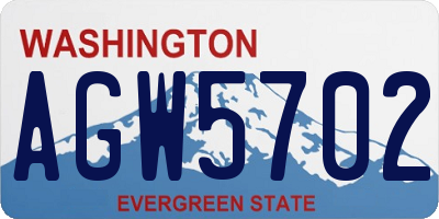 WA license plate AGW5702