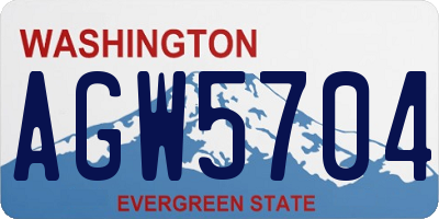 WA license plate AGW5704