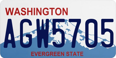 WA license plate AGW5705