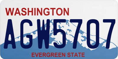 WA license plate AGW5707