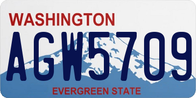 WA license plate AGW5709