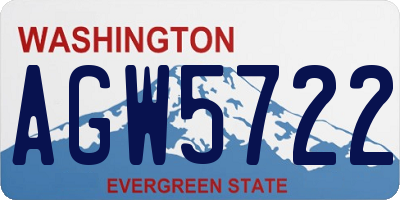 WA license plate AGW5722