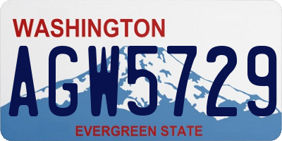 WA license plate AGW5729