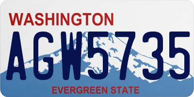 WA license plate AGW5735