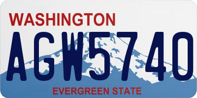 WA license plate AGW5740