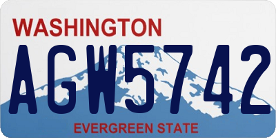 WA license plate AGW5742