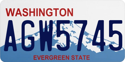 WA license plate AGW5745