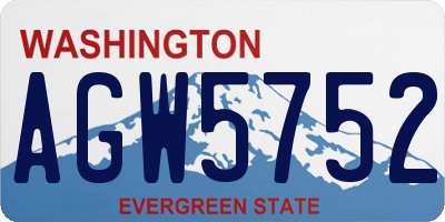 WA license plate AGW5752