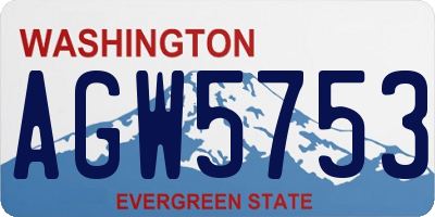 WA license plate AGW5753