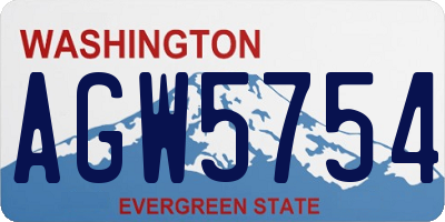 WA license plate AGW5754